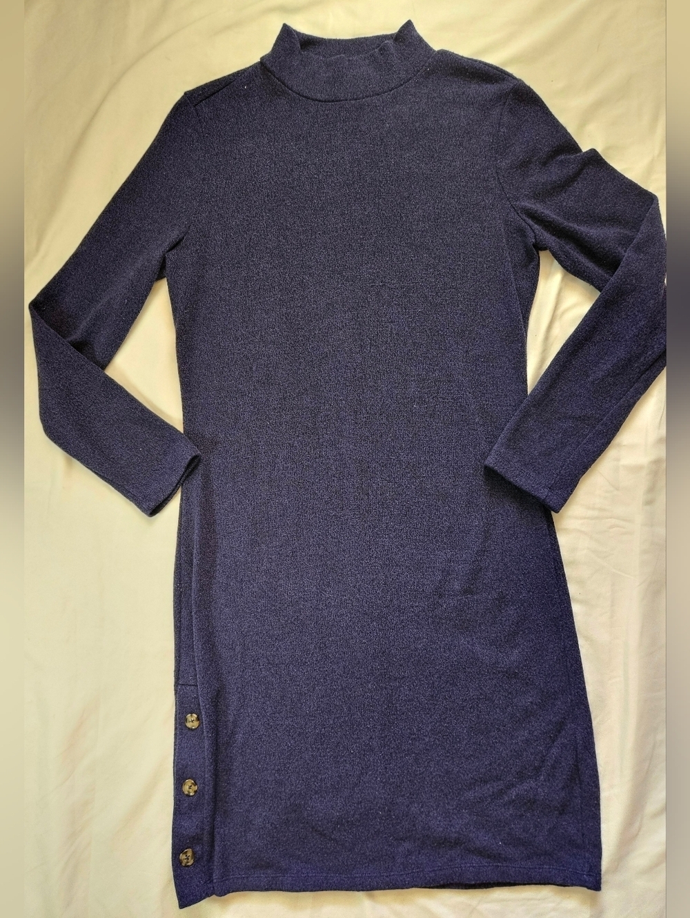 Banana Republic Womens Blue Mock Turtleneck Long Sleeve Sweater Dress Sz Medium
